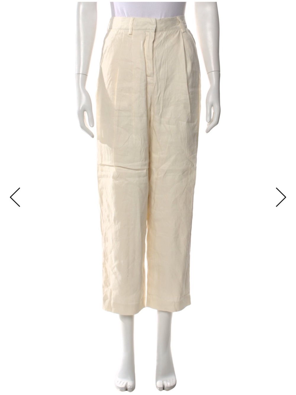 Dissh Women's High-Waist Wide-Leg Linen Pants in Cream